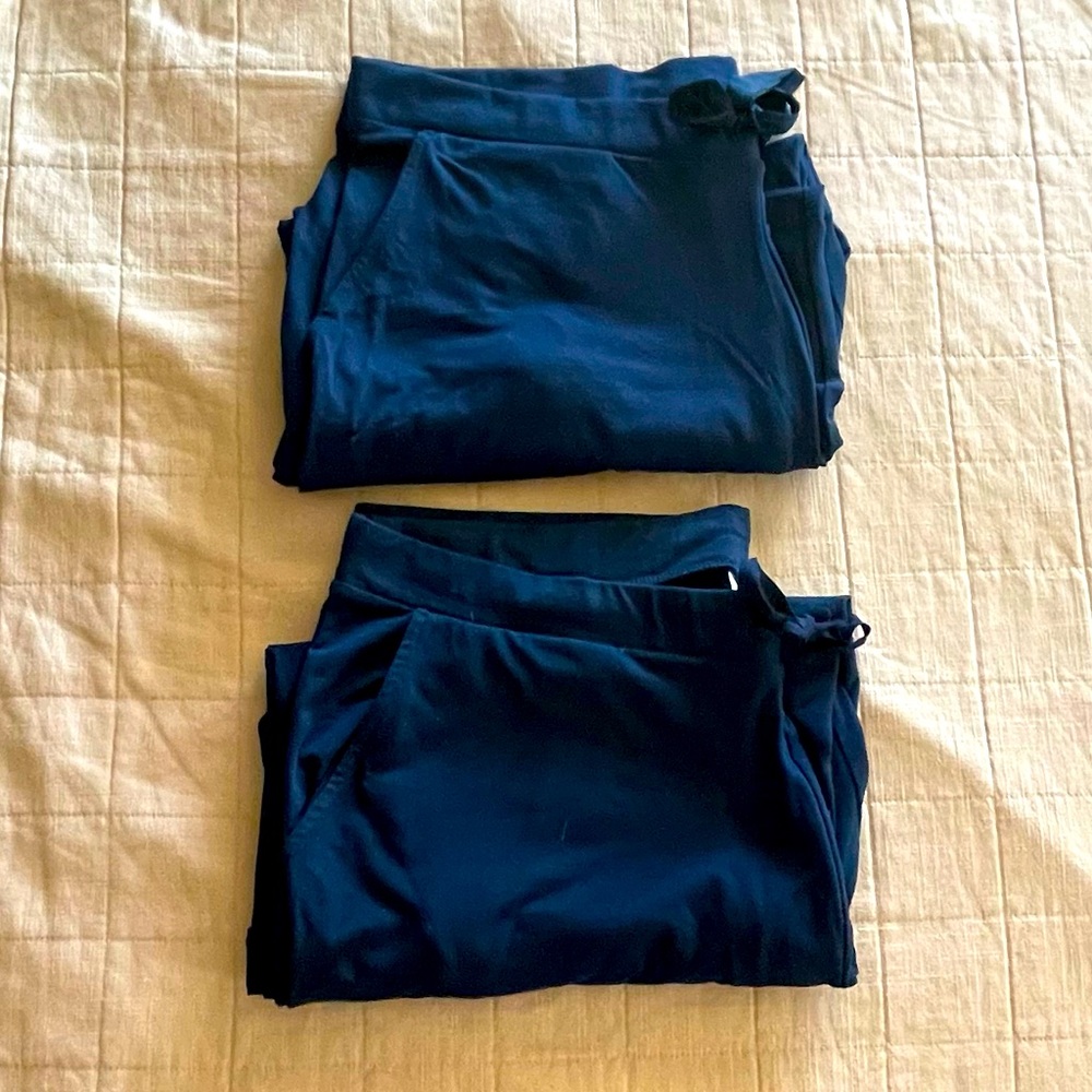 ♥️ Bundle of 2 | Navy Lounge Mid Rise Wide Leg Crop Pajama Pants